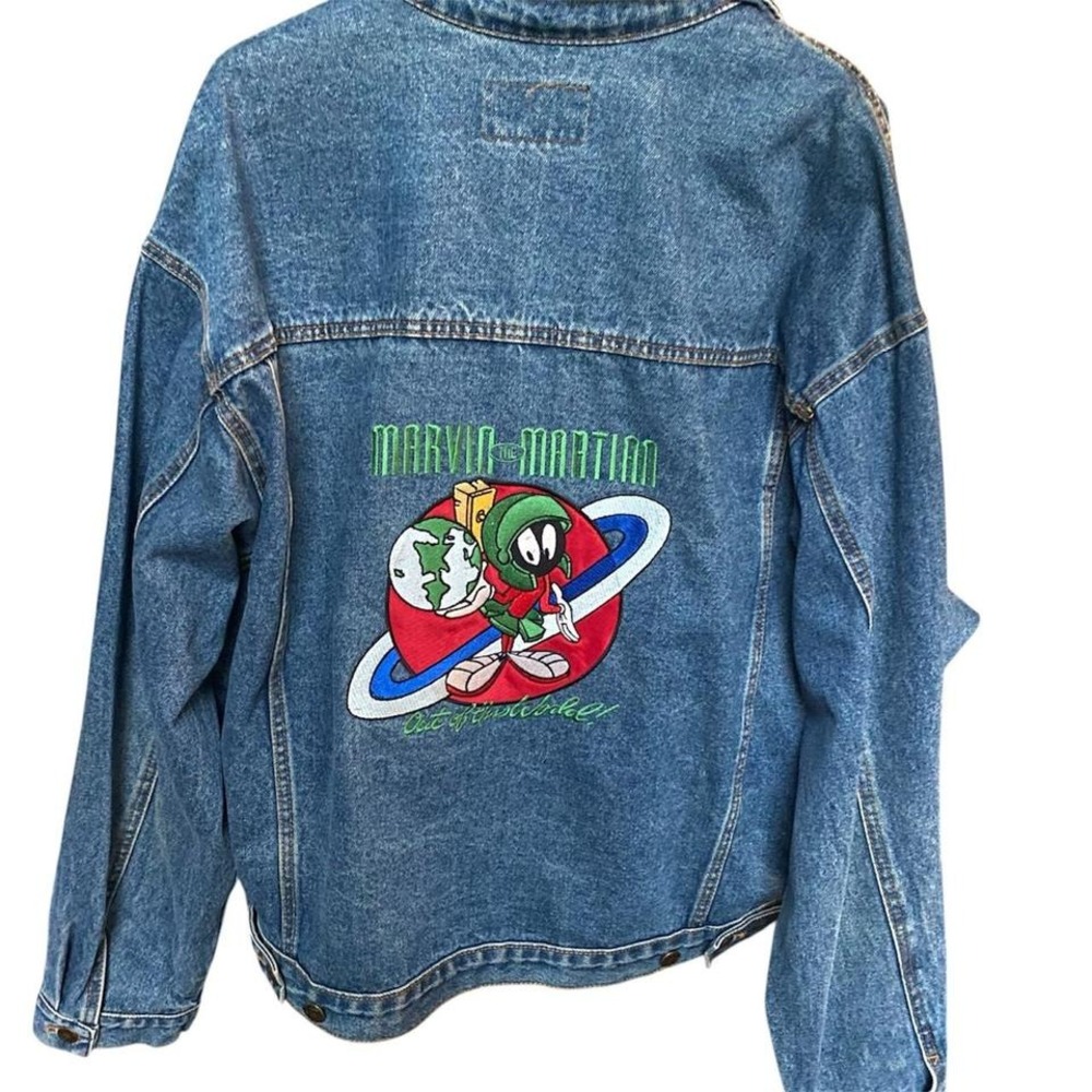 Vintage Looney Tunes Marvin the Martian denim‎ jacket size XL